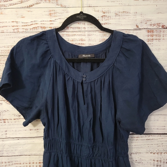Madewell L Navy Blue Short Sleeve Maxi - Picture 2 of 8